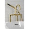 Aqua Vintage CCK8407DX Freestanding Tub Faucet with Supply Line, Stop Valve, Brushed Brass CCK8407DX - alternate 3